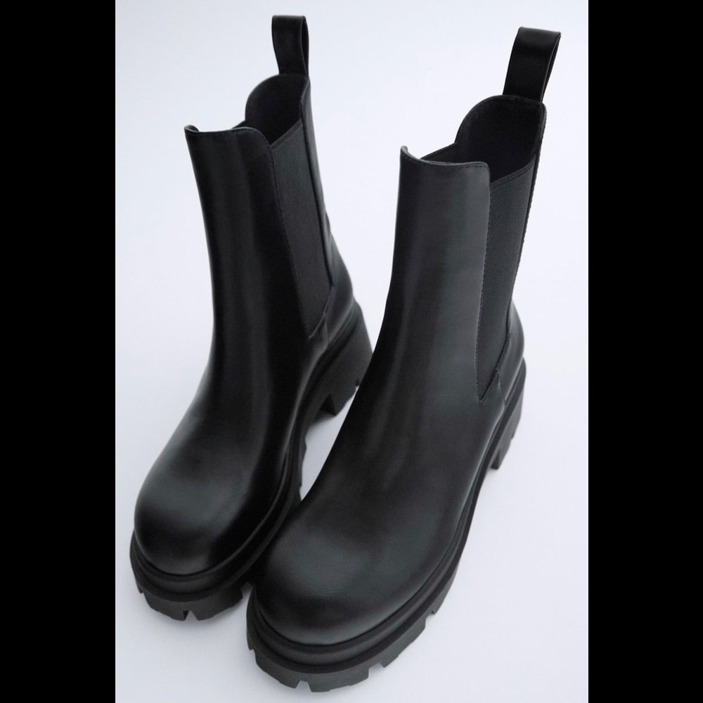 Zara double stack combat boots